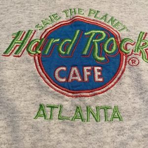 Vtg 90s Hard Rock Cafe Atlanta Sweatshirt Crewneck Size XL USA Neon embroidered